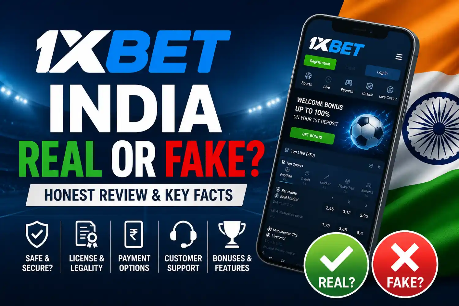 1xbet India real or fake